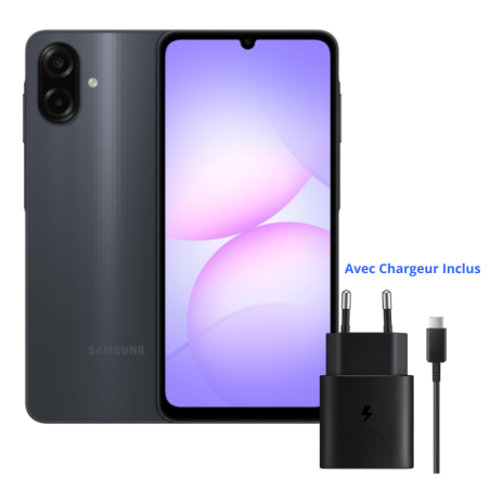 Smartphone Samsung Galaxy A07 4G 4Go 128Go avec chargeur