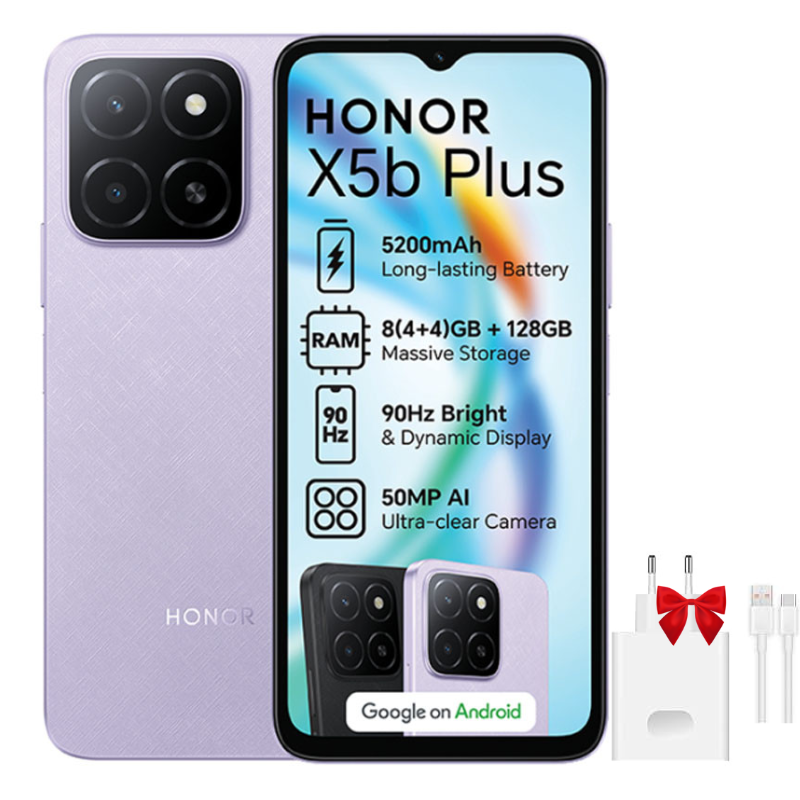Smartphone Honor X5b plus 4Go 128Go Violet
